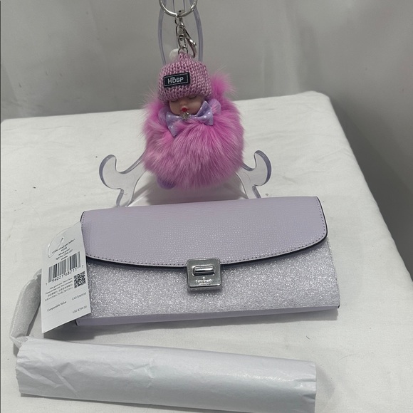 kate spade Lavender Clutch NWT and key charm - Picture 9 of 9